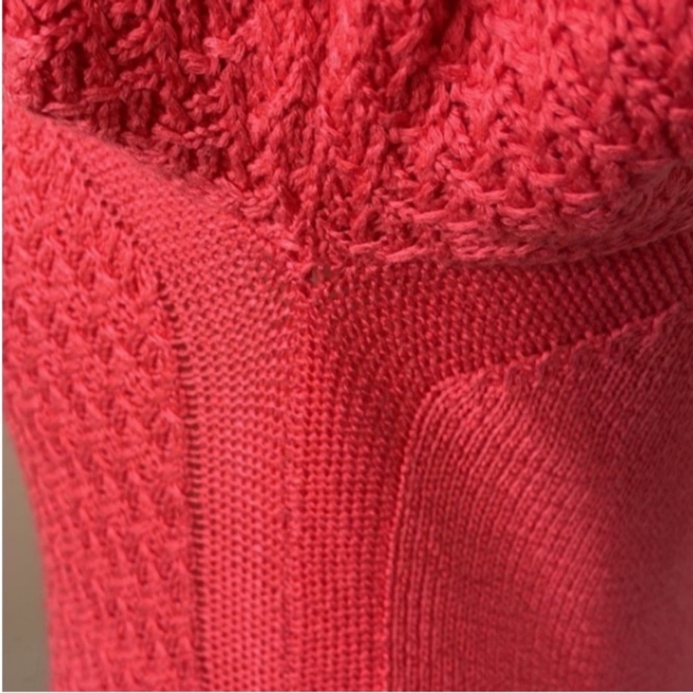 Jones NY Cable Knit Sweater Crewneck Coral Salmon Loose Weave Acrylic Fancy Gift - Picture 13 of 17